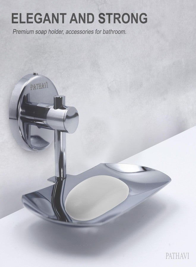 Pathavi Stainless Steel Bathroom Soap Holder | Soap Stand for Bathroom | Soap Dish for Bathroom Accessories (Chrome, Pack of 2) - Image 4